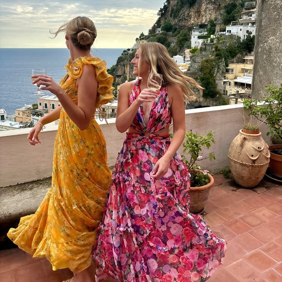 Mac Duggal Floral Multicolor Maxi Dress - Picture 2 of 10